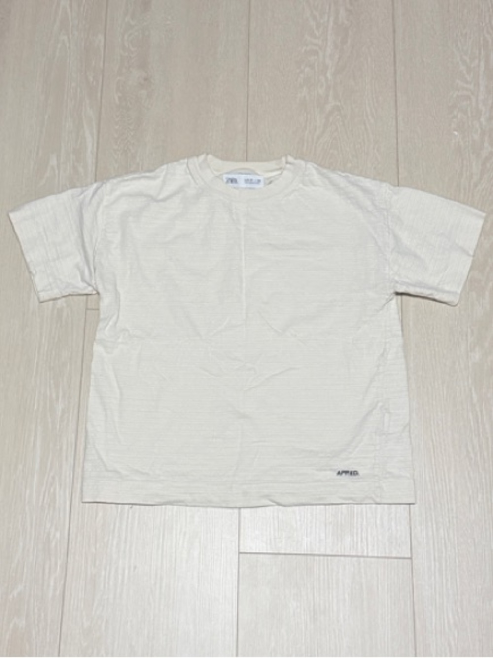 3/$10 Zara Cream Short-Sleeve Crewneck T-Shirt
